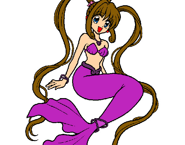 Dibujo Sirena con perlas pintado por windi
