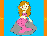 Dibujo Sirena sentada en una roca pintado por 21-09Lulu