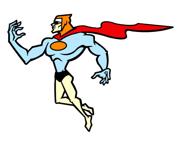 Dibujo Superhéroe poderoso pintado por goball