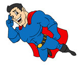 Dibujo Superhéroe volando pintado por 01-12Jesus