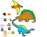 Dibujo Tres clases de dinosaurios pintado por oyebonita