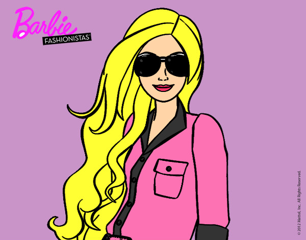 Dibujo Barbie con gafas de sol pintado por natimar