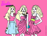 Dibujo Barbie y sus amigas vestidas de fiesta pintado por linda2