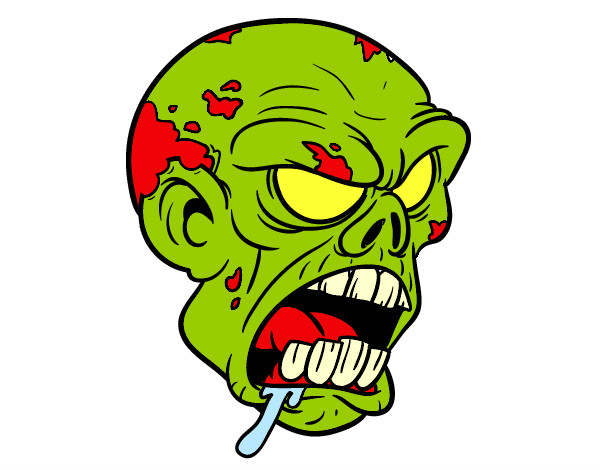 Dibujo Cabeza de zombi pintado por goball