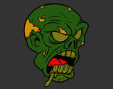 Dibujo Cabeza de zombi pintado por lueta