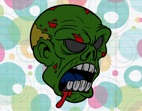 Dibujo Cabeza de zombi pintado por Nishi