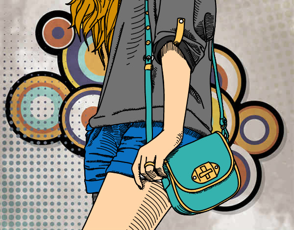 Dibujo Chica con bolso pintado por Josefina17