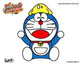Dibujo Doraemon feliz pintado por goball
