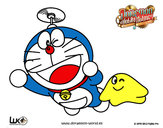 Dibujo Doraemon volando pintado por goball