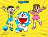 Dibujo Doraemon y amigos pintado por davilo