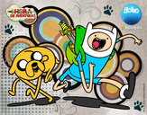 Dibujo Finn y Jake pintado por silviapl