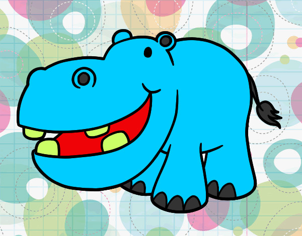 Dibujo Hipopótamo pequeño pintado por 12abbbbbbb