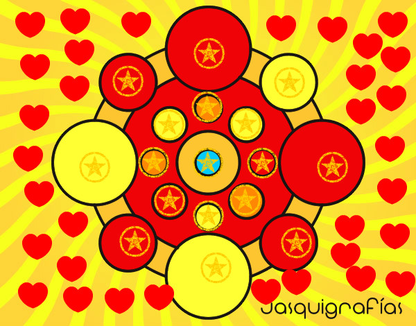 Dibujo Mandala con redondas pintado por maxxi