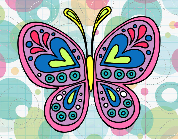 Dibujo Mandala mariposa pintado por lindazilo