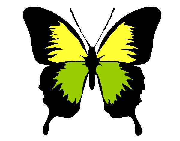 Dibujo Mariposa con alas negras pintado por mandalista