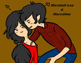 Dibujo Marshall Lee y Marceline pintado por charito
