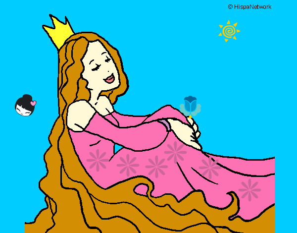 Dibujo Princesa relajada pintado por 21-09Lulu