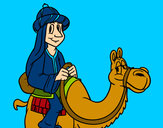 Dibujo Rey Melchor en camello pintado por amalia