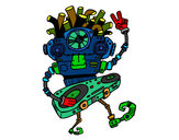 Dibujo Robot DJ pintado por mihaildibu
