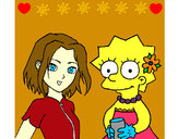 Dibujo Sakura y Lisa pintado por Mary-J