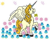 Dibujo Unicornio con alas pintado por SANDYCARJE