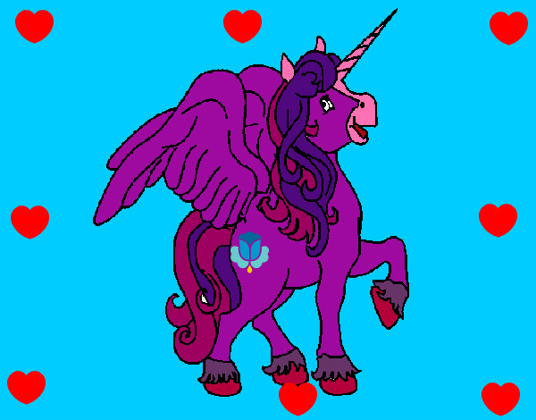 Dibujo Unicornio con alas pintado por tatiana125
