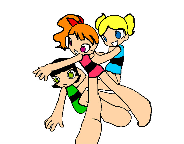 Dibujo 3 chicas pintado por lailaaa