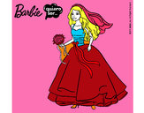 Dibujo Barbie vestida de novia pintado por escuel433b