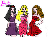 Dibujo Barbie y sus amigas vestidas de fiesta pintado por nahir2002