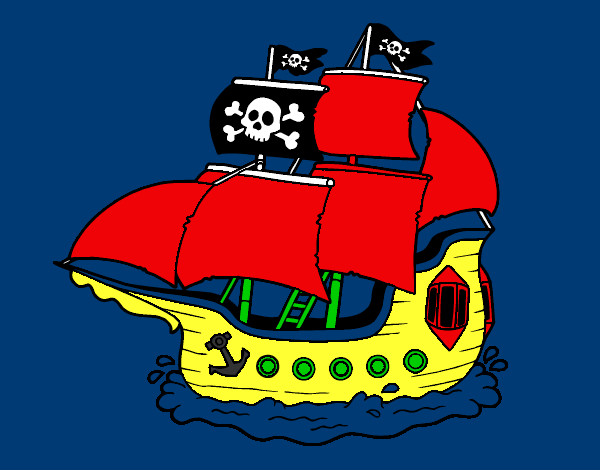 Dibujo Barco pirata pintado por jeparima