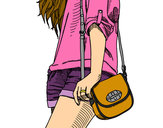 Dibujo Chica con bolso pintado por geraliz