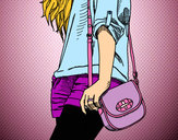 Dibujo Chica con bolso pintado por Jooovi