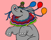 Dibujo Elefante con 3 globos pintado por kittylove