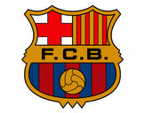 Dibujo Escudo del F.C. Barcelona pintado por spay