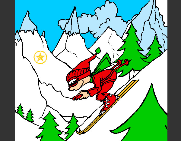 Dibujo Esquiador pintado por emily-01