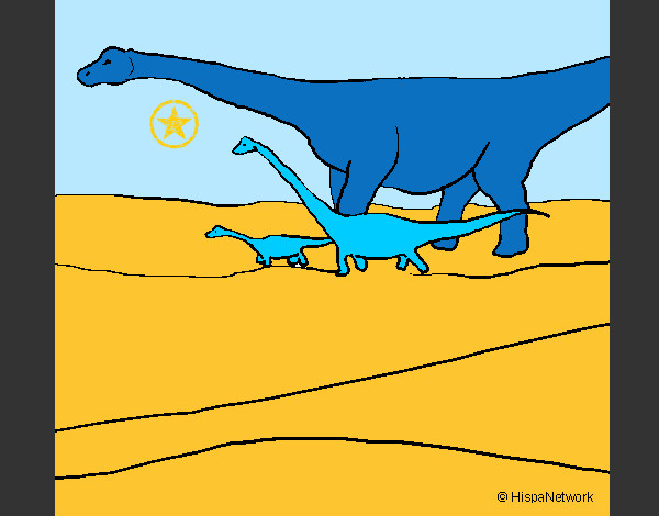 Dibujo Familia de Braquiosaurios pintado por emily-01