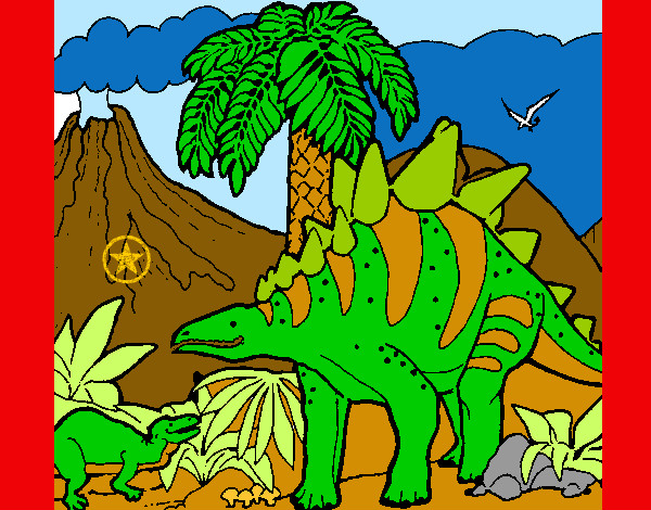 Dibujo Familia de Tuojiangosaurios pintado por emily-01