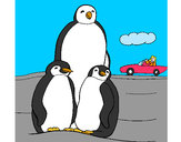 Dibujo Familia pingüino pintado por juli36