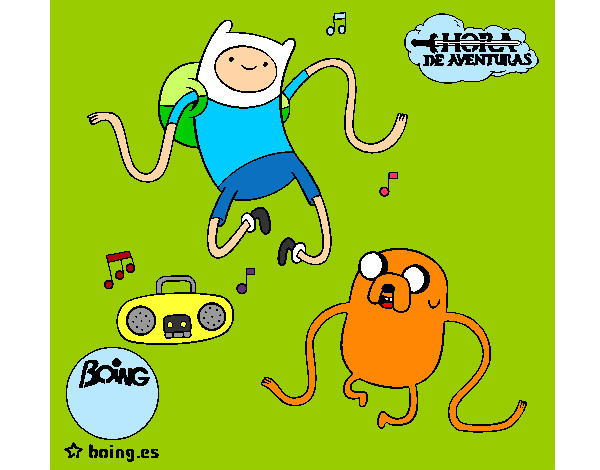 Finn y Jake escuchando música