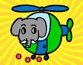 Dibujo Helióptero con elefante pintado por SinaiV