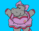 Dibujo Hipopótama con lazo pintado por lauri99