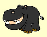 Dibujo Hipopótamo pequeño pintado por yulito