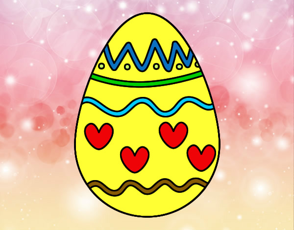 Dibujo Huevo con corazones pintado por SinaiV