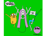 Dibujo Jake, Princesa Chicle y Finn pintado por yamomile