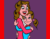 Dibujo Madre e hija abrazadas pintado por dylanface