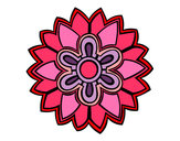 Dibujo Mándala con forma de flor weiss pintado por ini2003