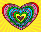 Dibujo Mandala corazón pintado por 1Diretion