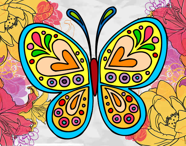 Dibujo Mandala mariposa pintado por isa_d_R