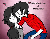 Dibujo Marshall Lee y Marceline pintado por lailaaa