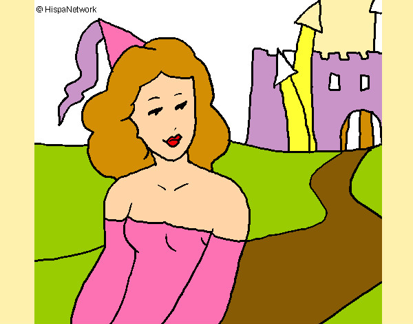 Dibujo Princesa y castillo pintado por Ariadnamar